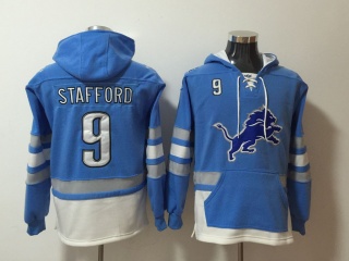 Detroit Lions 9 Matthew Stafford Football Hoodie Blue