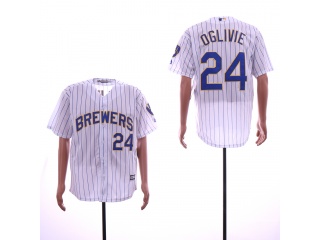 Milwaukee Brewers #24 Ben Oglivie Cool Base Jerseys White