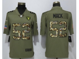 Oakland Raiders 52 Khalil Jersey Olive Camo Salute to Service Limited