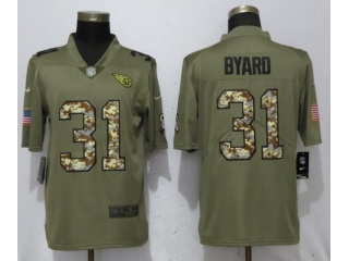 Tennessee Titans 31 Kevin Byard Jersey Olive Camo Salute to Service Limited