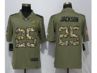 Tennessee Titans 25 Adoree' Jackson Jersey Olive Camo Salute to Service Limited