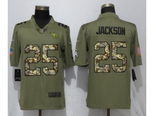 Tennessee Titans 25 Adoree' Jackson Jersey Olive Camo Salute to Service Limited