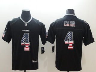 Oakland Raiders #4 Derek Carr USA Flag Vapor Untouchable Limited Jersey Black
