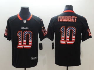 Chicago Bears #10 Mitch Trubisky USA Flag Vapor Untouchable Limited Jersey Black