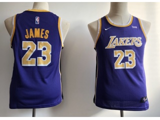 Nike Youth Los Angeles Lakers #23 LeBron James New Style Jersey Purple