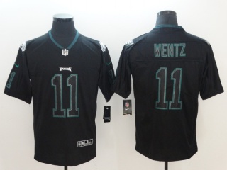 Philadelphia Eagles #11 Carson Wentz Lights Out Vapor Untouchable Limited Jersey Black