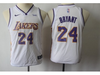 Nike Los Angeles Lakers #24 Kobe Bryant Youth Jersey White