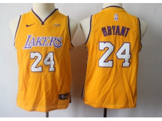 Nike Los Angeles Lakers #24 Kobe Bryant Youth Jersey Yellow