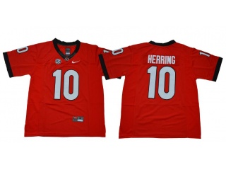 Georgia Bulldogs 10 Malik HerringLimited Jerseys Red