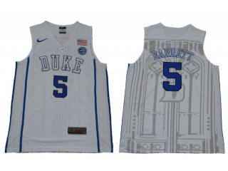 NCAA Duke Blue Devils #5 R.J. Barrett Basketball Jersey White
