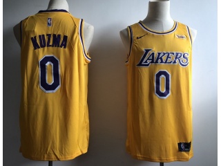 Nike Los Angeles Lakers #0 Kyle Kuzma New Style Basketball Jersey Yellow