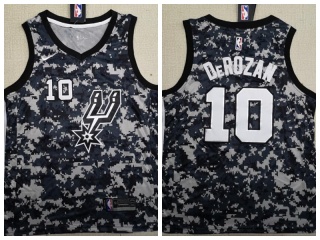 Nike San Antonio Spurs 10 Demar DeRozan Jersey Camo City Swingman