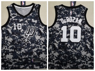 Nike San Antonio Spurs 10 Demar DeRozan Jersey Camo City Swingman