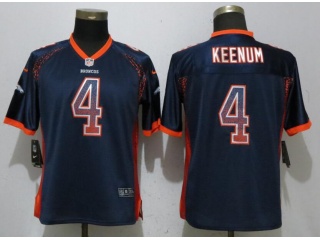 Womens Denver Broncos 4 Case Keenum Jersey Drift Fashion Blue