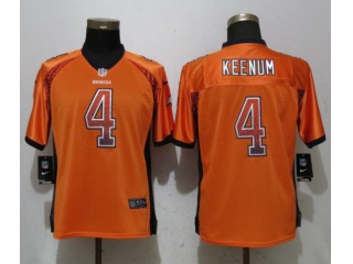 Womens Denver Broncos 4 Case Keenum Jersey Drift Fashion Orange