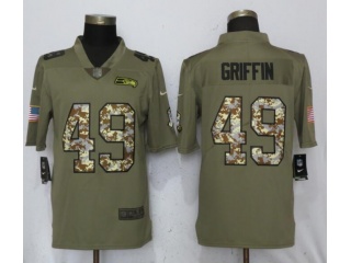 Seattle Seahawks #49 Shaquem Griffin Jersey Olive/Camo Salute To Service Limited