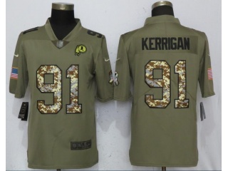Washington Redskins 91 Ryan Kerrigan Jersey Olive/Camo Salute To Service Limited