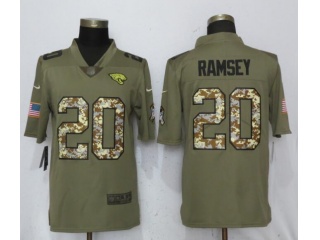 Jacksonville Jaguars #20 Jalen Ramsey Jersey Olive/Camo Salute To Service Limited