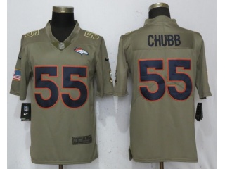 Denver Broncos 55 Bradley Chubb Jersey Olive Salute To Service Limited