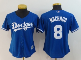 Los Angeles Dodgers #8 Manny Machado Woman Jersey Blue