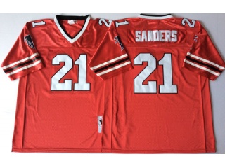 Atlanta Falcons #21 Deion Sanders Throwback Jersey Red