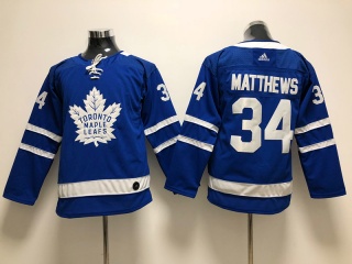 Youth Adidas Toronto Maple Leafs 34 Auston Matthews Ice Hockey Jersey Blue