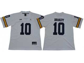 Michigan Wolverines 10 Tom Brady College Football Jersey 2018 White Vapor