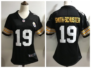 Women Pittsburgh Steelers 19 JuJu Smith-Schuster Jersey Black Vapor New Style