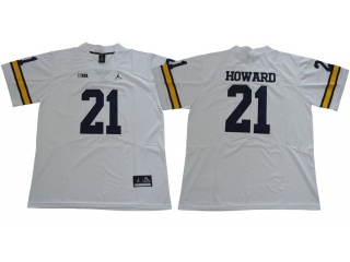 Michigan Wolverines #21 Desmond Howard Vapor Limited College Jersey White