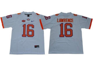 Clemson Tigers #16 Trevor Lawrence Vapor Limited College Football Jersey White