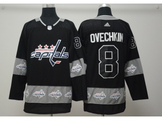 Adidas Washington Capitals #8 Alexander Ovechkin Fashion Hockey Jersey Black
