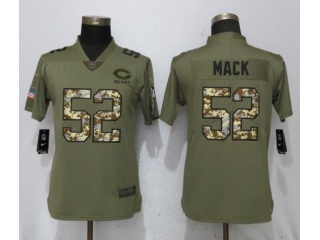 Womens Chicago Bears 52 Khalil Mack Jersey Olive Camo Vapor Limited