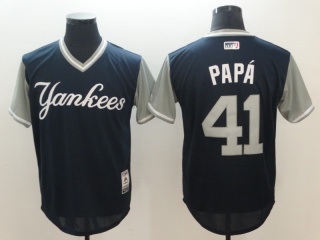 New York Yankees 41 Miguel Andujar Papá Navy Gray 2018 Weekend Day Jersey
