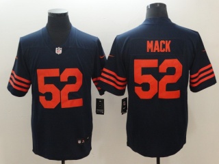 Chicago Bears 52 Khalil Mack Jersey Blue with Orange Number Vapor Untouchable Limited