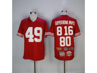 San Francisco 49ers #49 Super Bowl MVPS 8 16 80 Jersey Red