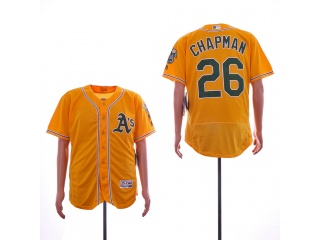 Oakland Athletics 26 Matt Chapman Flex Base Jersey Yellow