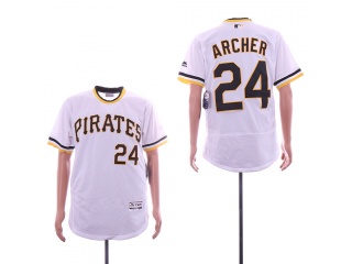 Pittsburgh Pirates #24 Chris Archer Flex Base Jersey White Pullover