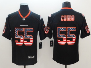 Denver Broncos #55 Bradley Chubb USA Flag Vapor Untouchable Limited Jersey Black