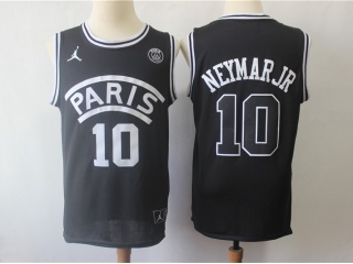 Jordan X Paris Saint-Germain 10 Neymar Jr Basketball Jersey Black