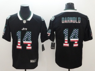 New York Jets #14 Sam Darnold USA Flag Fashion Vapor Untouchable Limited Jersey Black