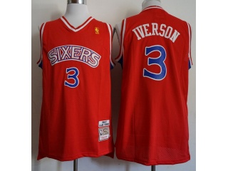 Philadelphia 76ers 3 Allen Iverson Red 1996-97 Hardwood Classic Basketball Jersey