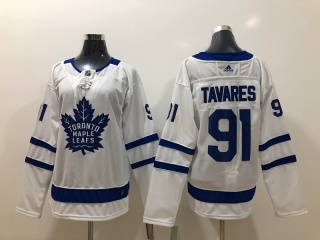 Womens Adidas Toronto Maple #91 John Tavares Hockey Jersey White