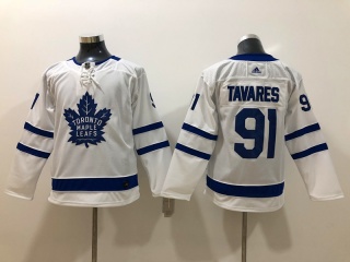 Youth Adidas Toronto Maple #91 John Tavares Hockey Jersey White