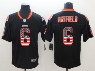 Cleveland Browns #6 Baker Mayfield USA Flag Fashion Vapor Untouchable Limited Jersey Black