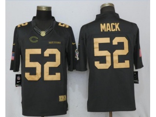 Chicago Bears #52 Khalil Mack Gold Anthracite Salute To Service Limited Football Jersey