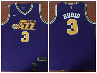 Nike Utah Jazz #3 Ricky Rubio Basketball Jersey Throwback Purple
