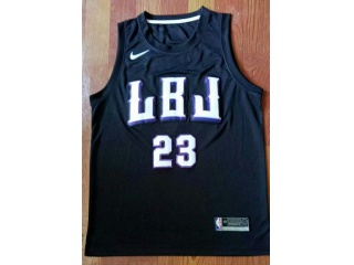 Nike Los Angeles Lakers 23 LeBron James Jersey Black LBJ