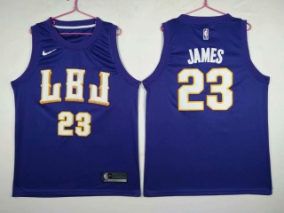 Nike Los Angeles Lakers 23 LeBron James Jersey Purple LBJ