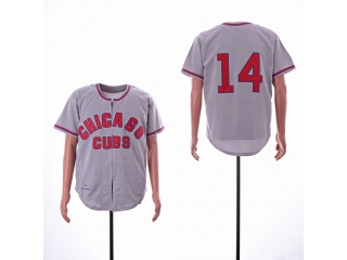Chicago Cubs 14 Ernie Banks Baseball Jersey Gray 1951 Throwback