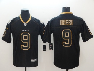 New Orleans Saints 9 Drew Brees Lights Out Vapor Limited Jersey Black